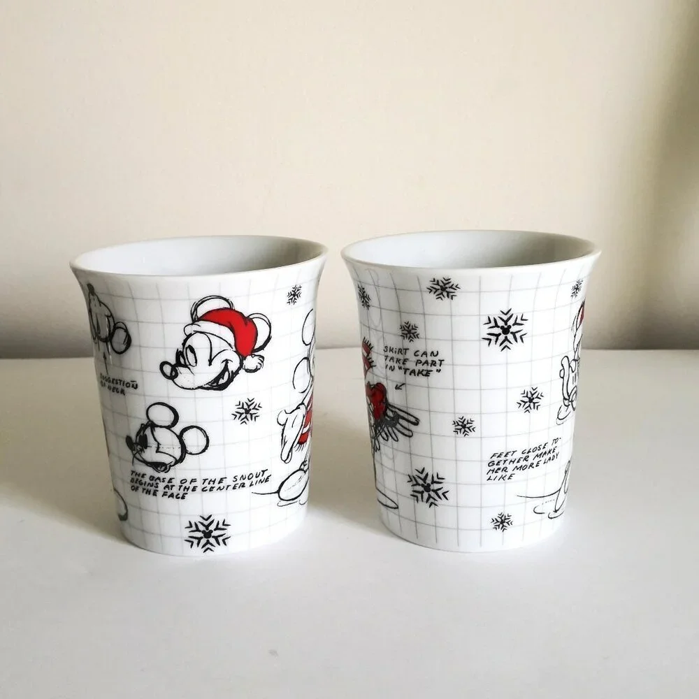 Disney Mickey Mouse Sketch Book‎ Ceramic Mug 11oz. Set of 2
